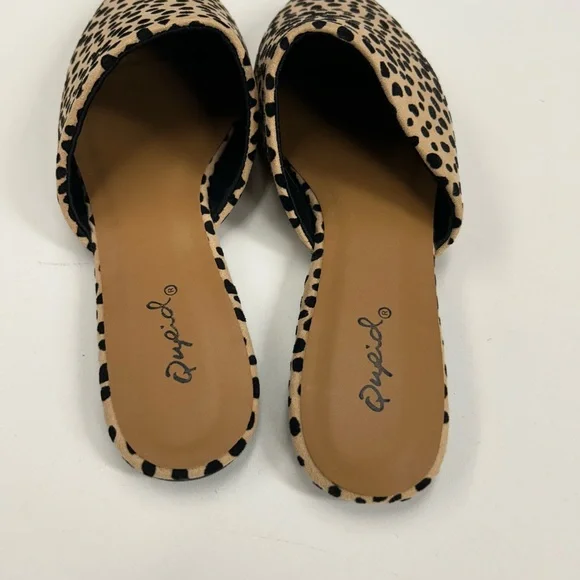 Qupid Tan and Black Spotted Mules - Picture 2 of 8